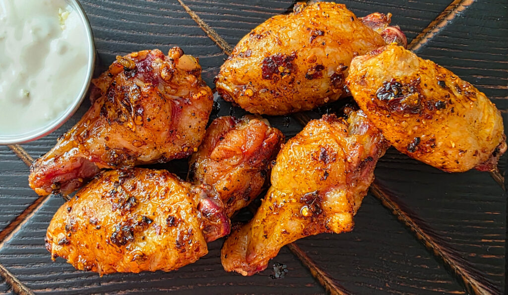 Chili Crisp Wings using the Vortex